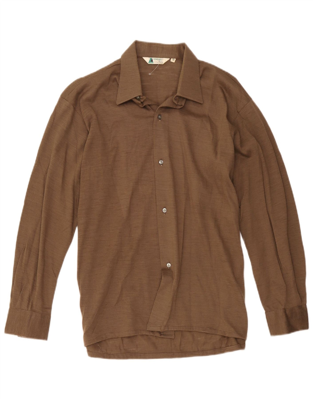 Vintage herreskjorte str. 39 Medium brun uld