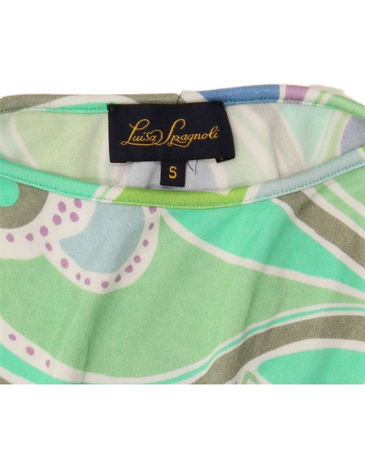 LUISA SPAGNOLI Womens Oversized Blouse Top UK 10 Small Green Paisley