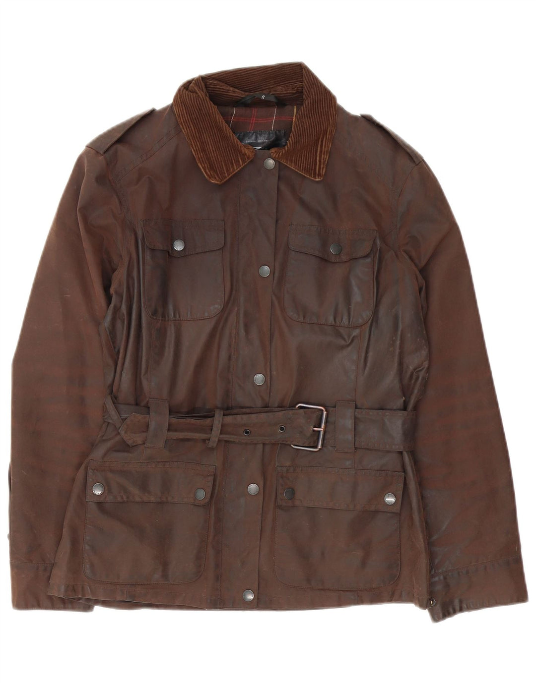 Crane Womens Military Oversized vokset jakke UK 10 Small Brown