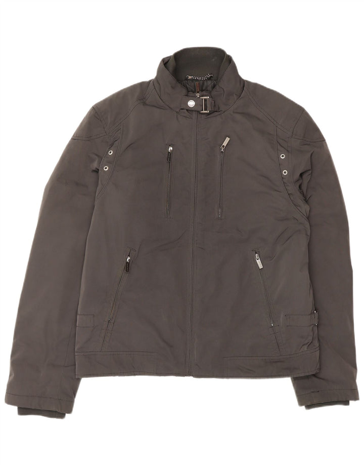 Zara Herre Windbreaker Jacket UK 40 Large Black Polyester