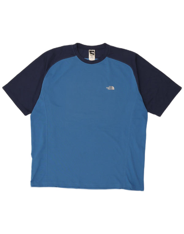THE NORTH FACE Herre T-Shirt Top XL Blå Colourblock Polyester