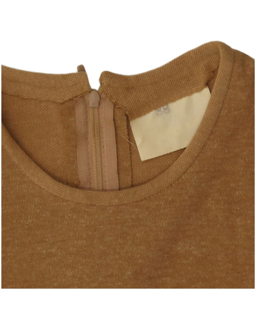 Vintage Dame A-Line Kjole IT 38 XS Beige Polyester