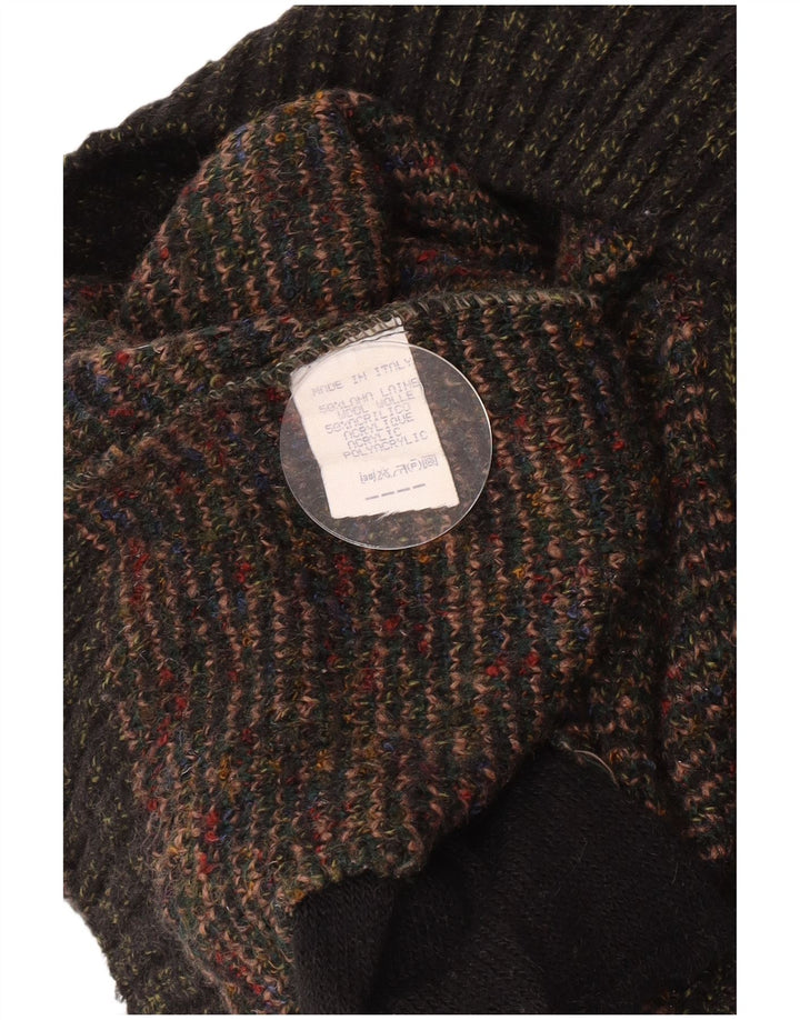 Vintage herre cardigan sweater Stor grøn geometrisk uld