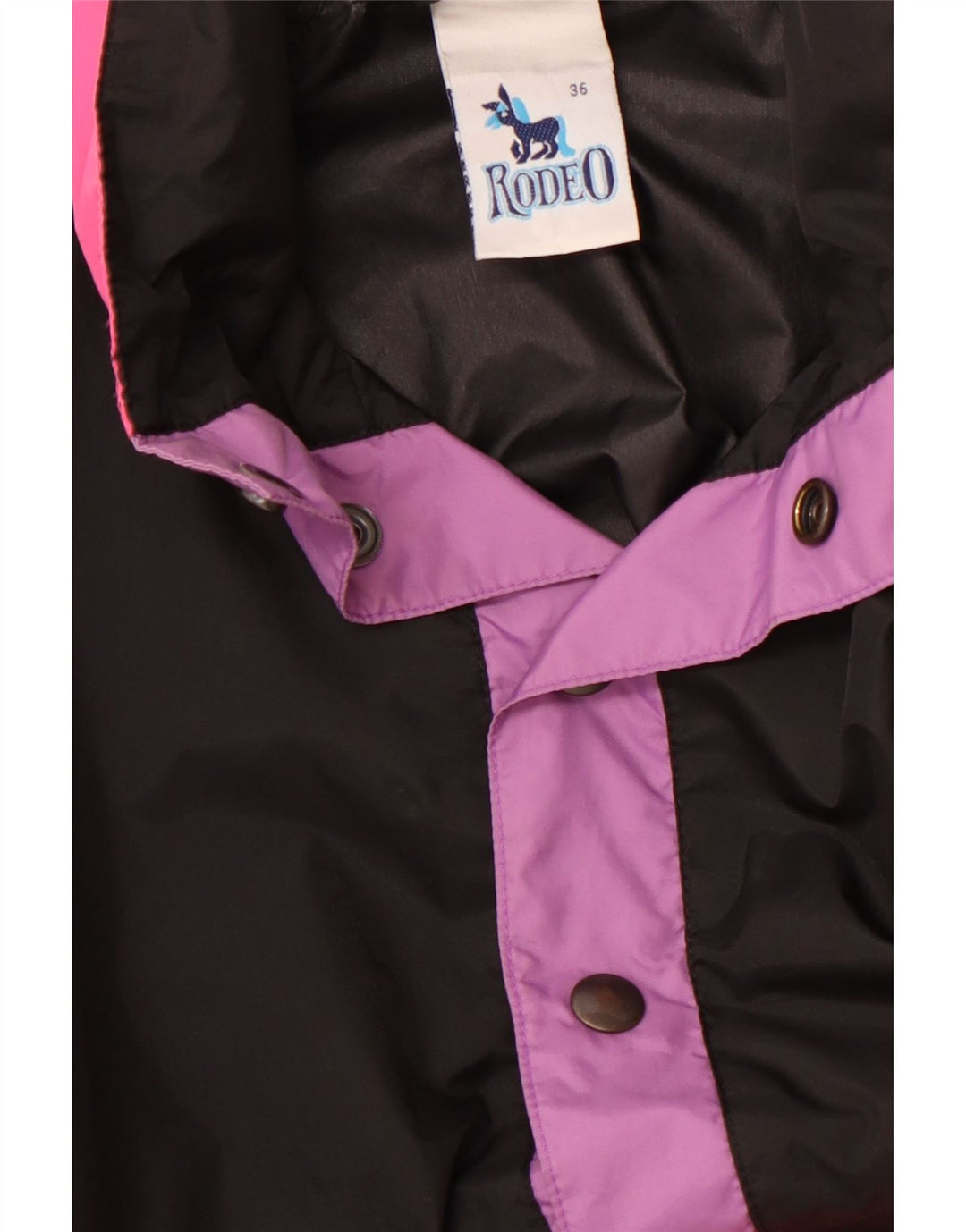 RODEO Herre Hætte Anorak Jacket UK 36 Small Black Colourblock Nylon