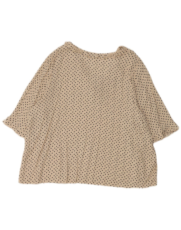 Marks & Spencer Dame Flæse foran bluse Top UK 18 XL Off White Polka Dot