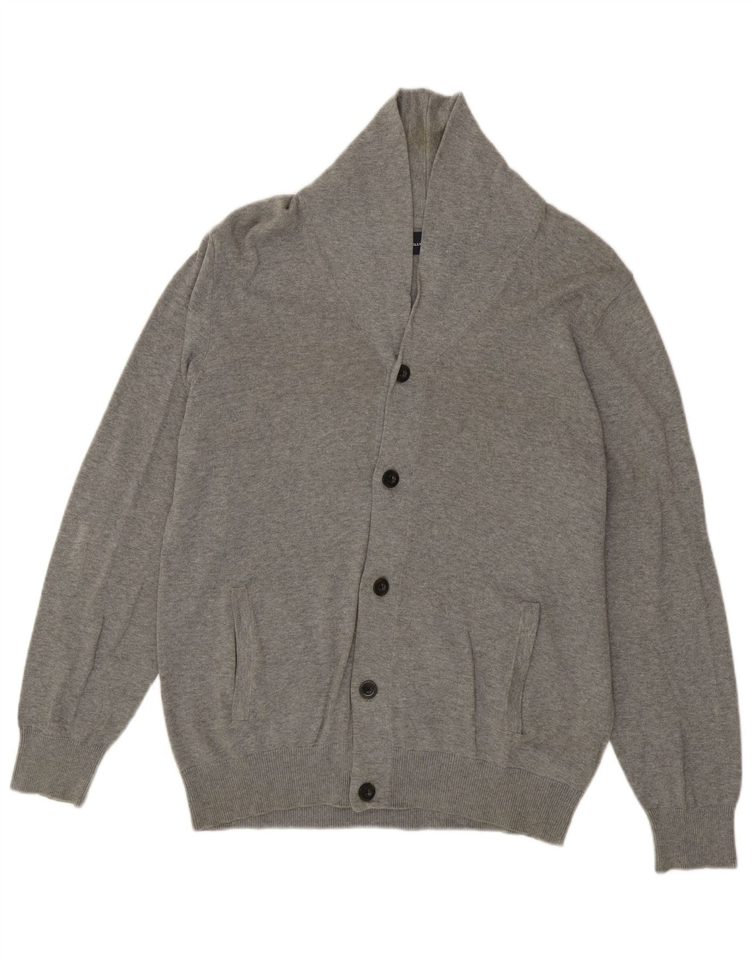 Marks & Spencer Herre Cardigan Sweater Stor Grå Bomuld