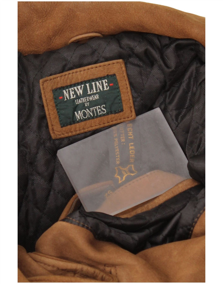 Montes Herre Læderjakke IT 52 XL Brun Læder