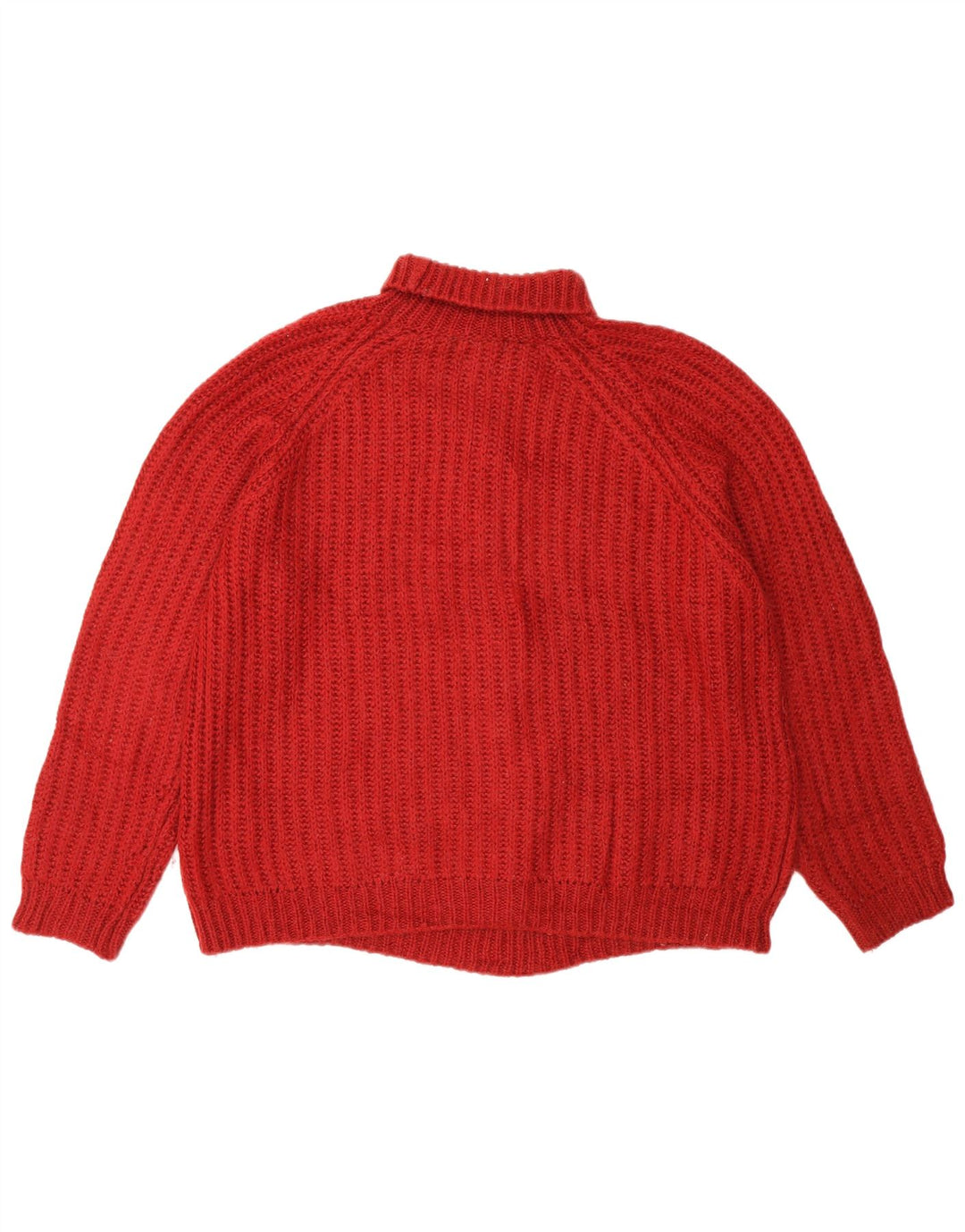 Massimo Dutti Dame Roll Neck Jumper Sweater UK 14 Medium Burgundy Akryl