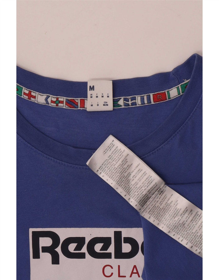 Reebok Herre grafisk T-shirt top mellemblå bomuld