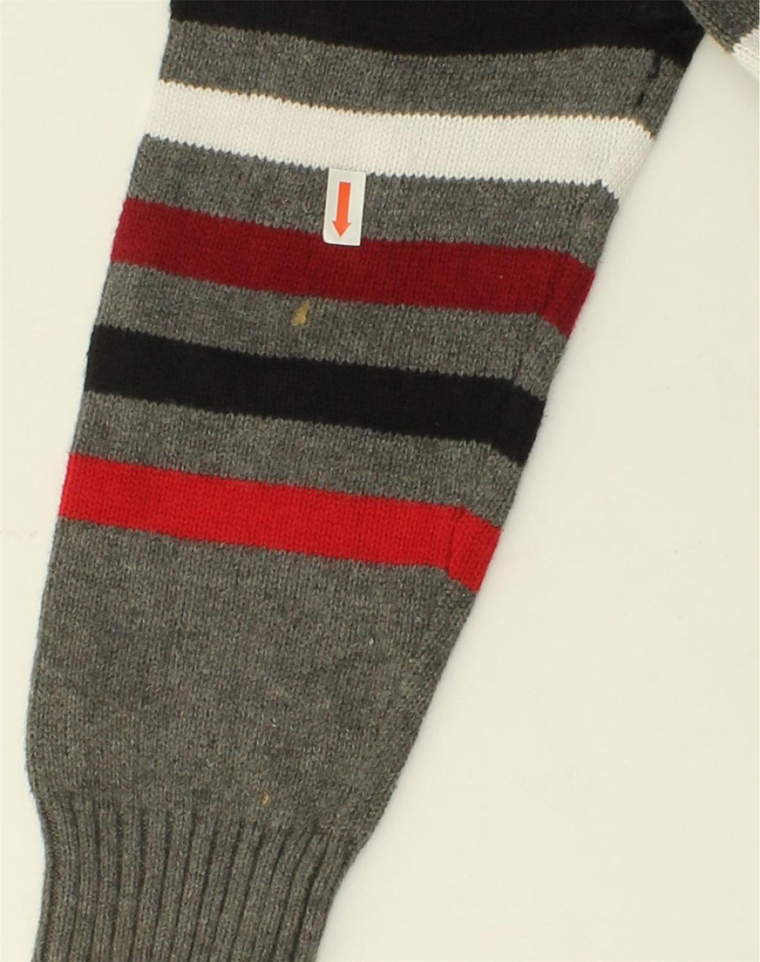 NAUTICA Girls Zip Neck Jumper Sweater 6-7 Years Grey Striped Cotton | Vintage Nautica | Thrift | Second-Hand Nautica | Used Clothing | Messina Hembry 