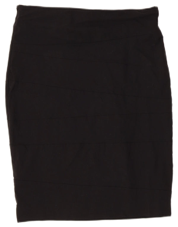 Zara Kvinder Højtalje Pencil Skirt Large W30 Sort Viscose