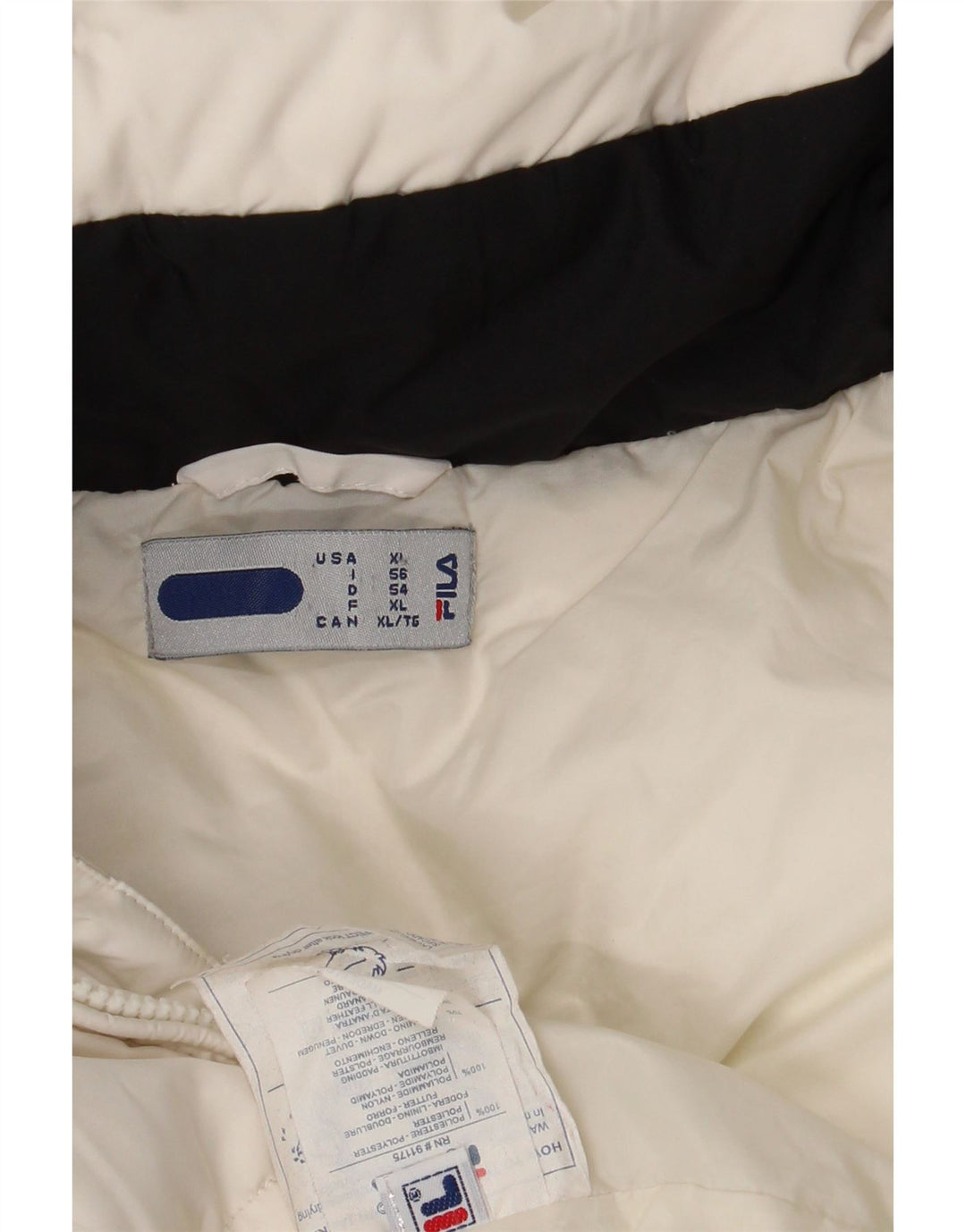 FILA Polstret hættejakke til mænd UK 42 XL Hvid polyester