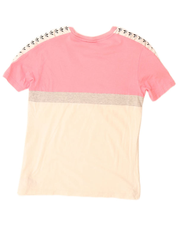 Adidas piger grafisk t-shirt top 13-14 år Pink Colourblock Bomuld