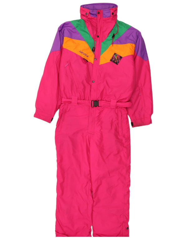 Nevica Herre Ski Jumpsuit UK 40 Medium Pink Colourblock Polyester