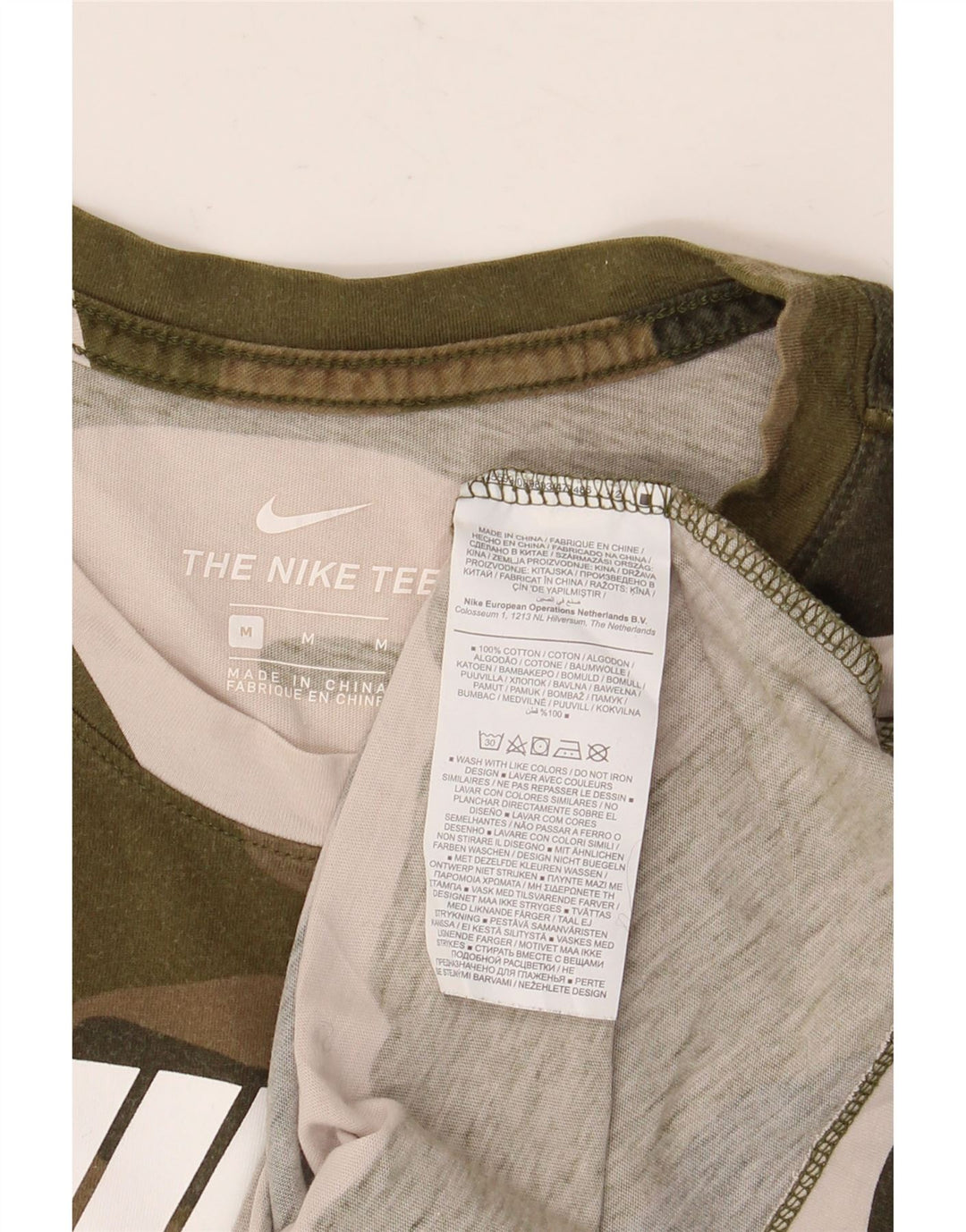 NIKE grafisk t-shirt til mænd, medium Khaki Camouflage Bomuld