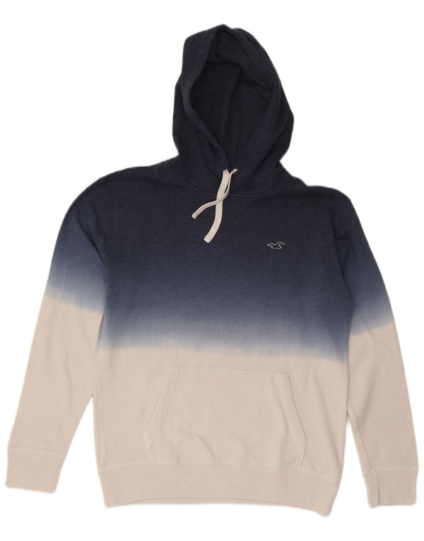Hollister Herre hættetrøje Jumper Medium Blue Colourblock Bomuld