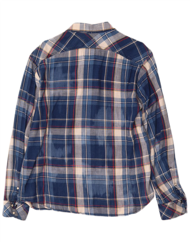 G-Star Herre Flanellskjorte XL Blå Plaid Bomuld