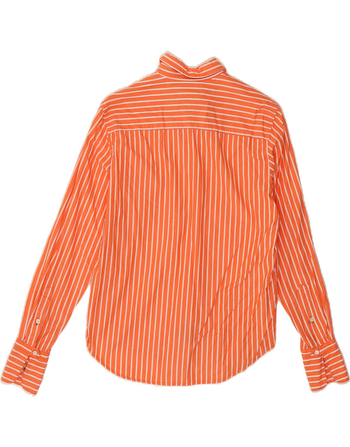 TOMMY HILFIGER Womens Shirt US 8 Medium Orange Pinstripe Cotton Vintage Tommy Hilfiger and Second-Hand Tommy Hilfiger from Messina Hembry 