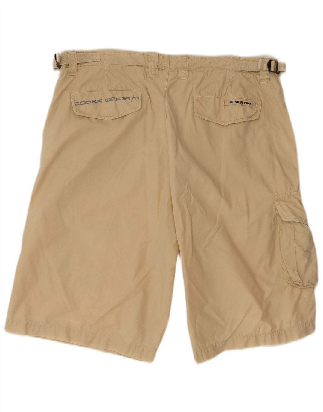 TÆNK PINK Herre Cargo Shorts IT 52 XL W38 Beige Bomuld