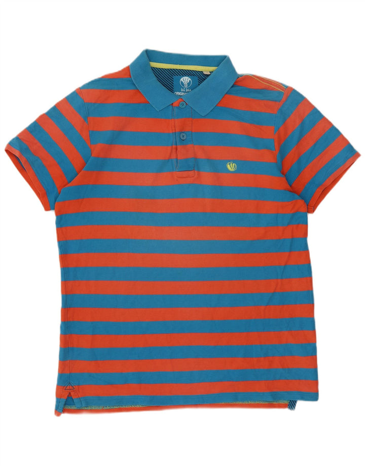 Fat Face Herre Rugby Polo Shirt Medium Rød Stribet Bomuld