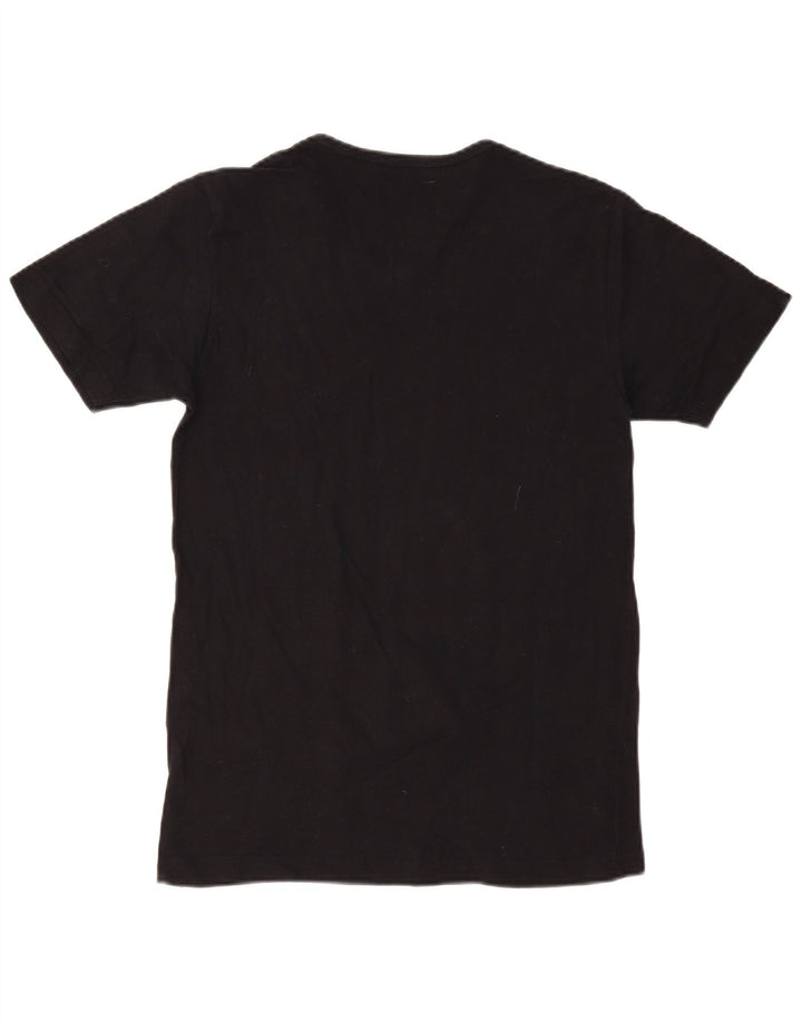 KAPPA Dame T-Shirt Top UK 14 Stor Sort Bomuld