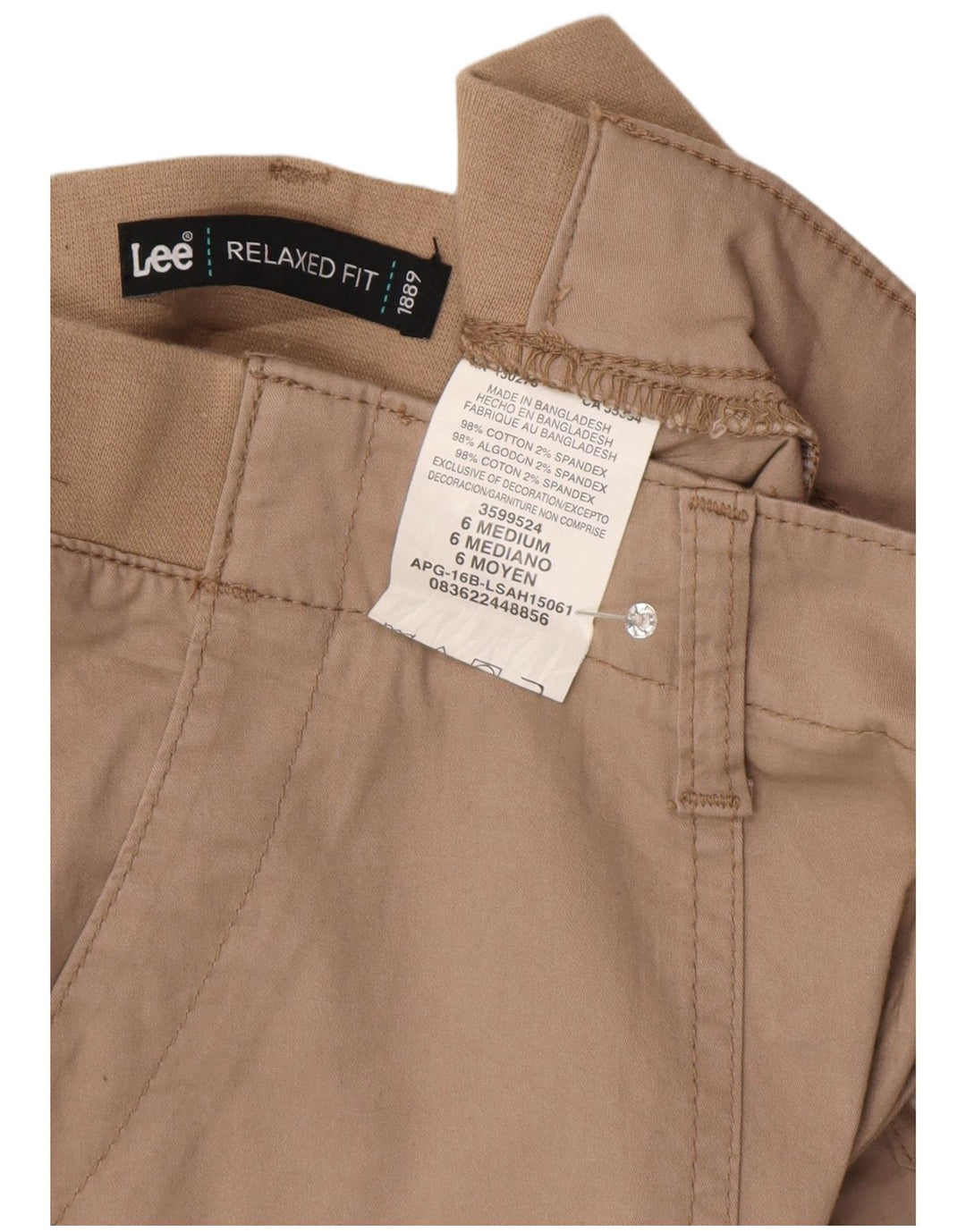 LEE Chino-shorts til kvinder med afslappet pasform US 6 Medium W30 Beige Bomuld