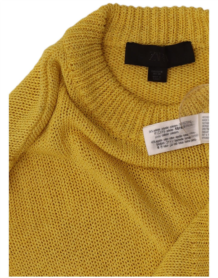 Zara Dame sweater med rund hals DK 14 Medium Gul Polyester