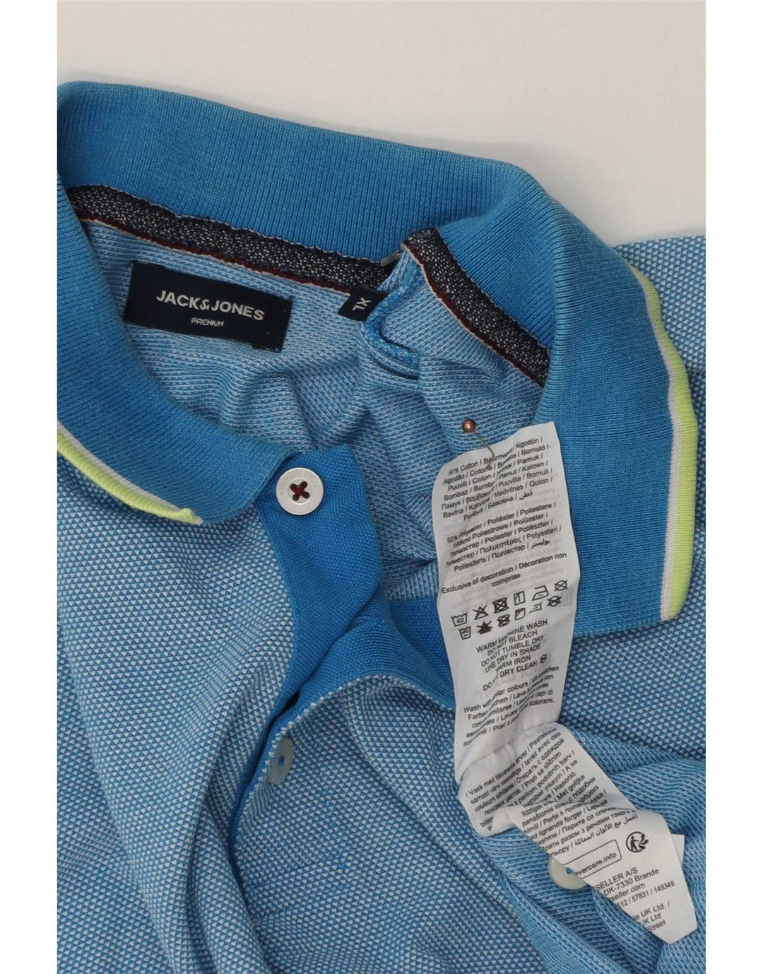 Jack & Jones herre poloshirt XL blå bomuld