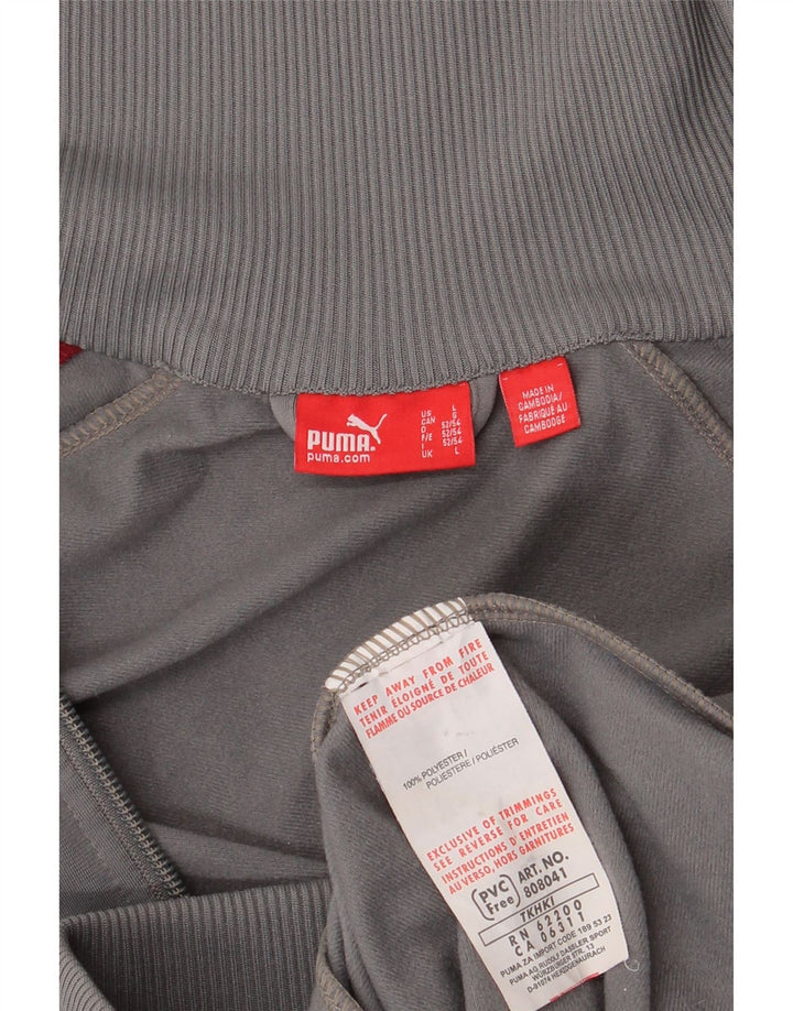 PUMA Træningsdragt til mænd, topjakke, stor grå farveblok polyester