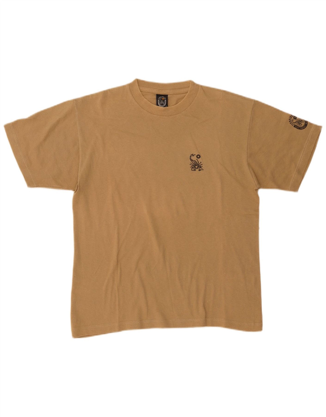 SCORPION Herre grafisk T-shirt Top Lille Beige Bomuld