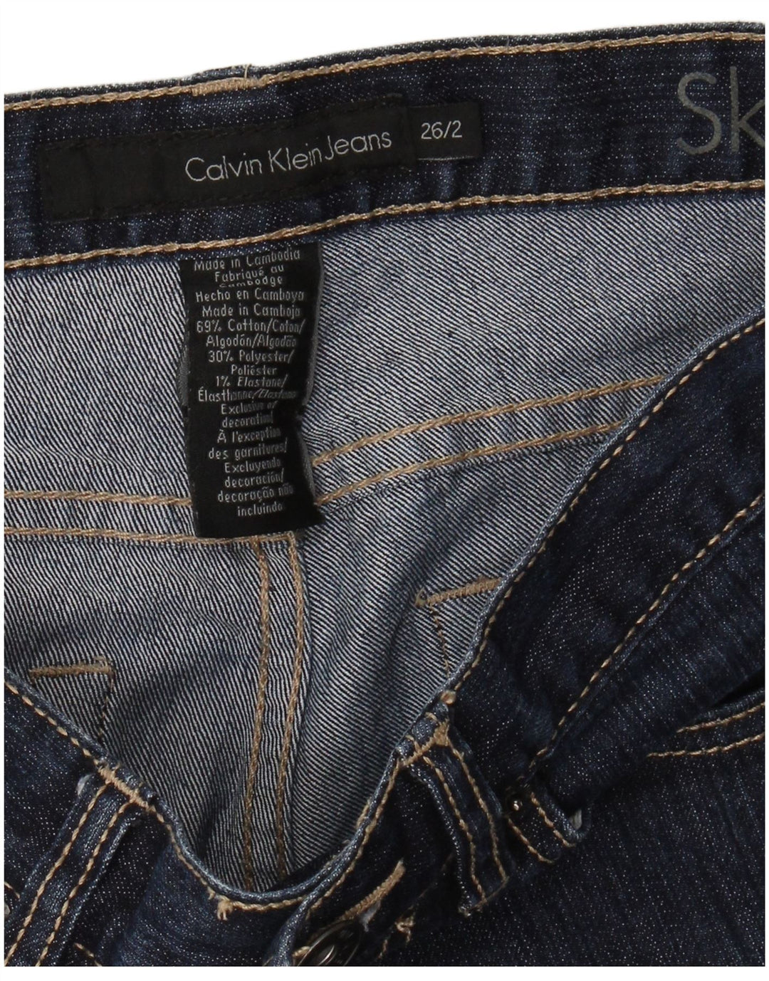 CALVIN KLEIN Dame Skinny Jeans US 2 XS W26 L31 Marineblå Bomuld