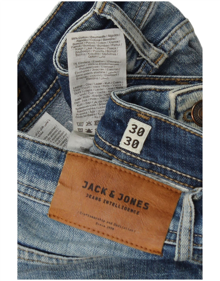 Jack & Jones Herre GLENN Slim Jeans W30 L30 Blå Bomuld