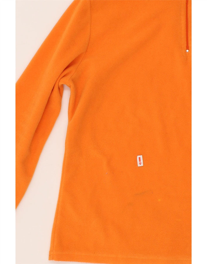 COLMAR Womens Zip Neck Fleece Jumper UK 12 Medium Orange Polyester Vintage Colmar and Second-Hand Colmar from Messina Hembry 