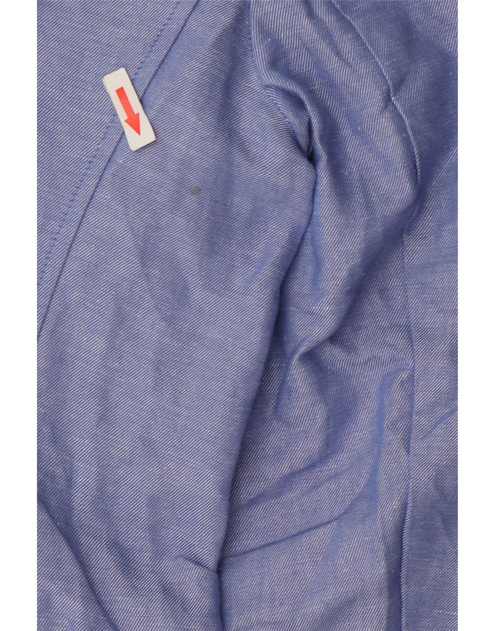 Marks & Spencer Dame 2 Button Blazer Jacket UK 14 Large Blue Linen