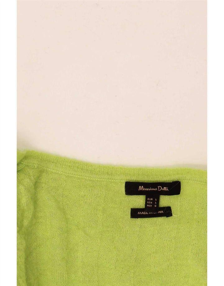 Massimo Dutti Dame Crop Top Langærmet UK 16 Stor Grøn