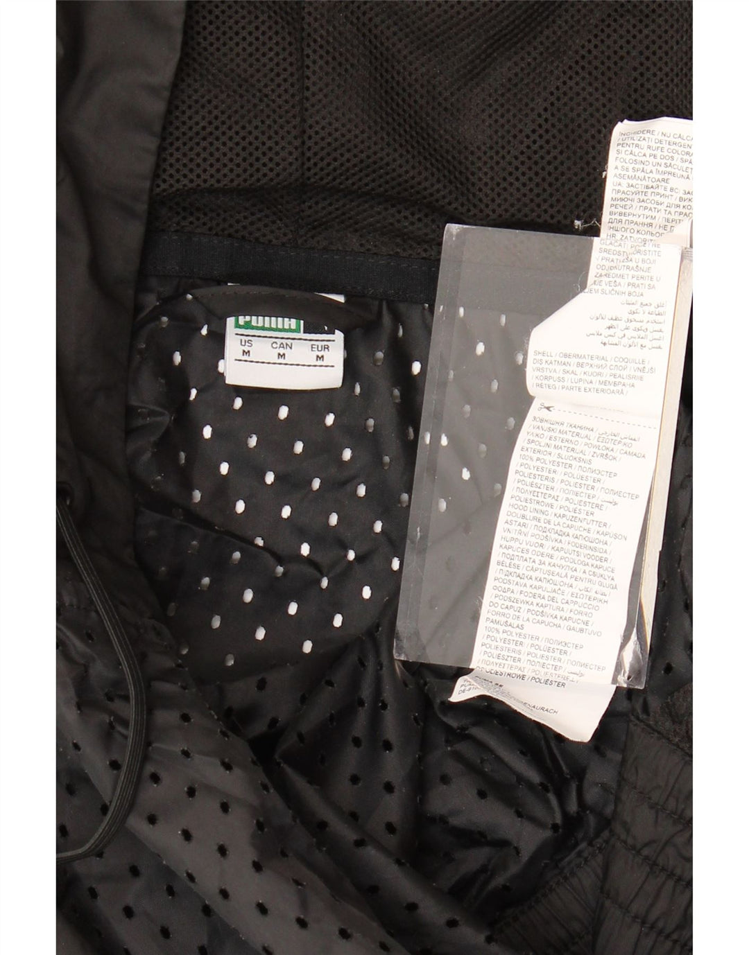 PUMA Grafisk træningsdragt med hætte til mænd, topjakke mellem sort polyester