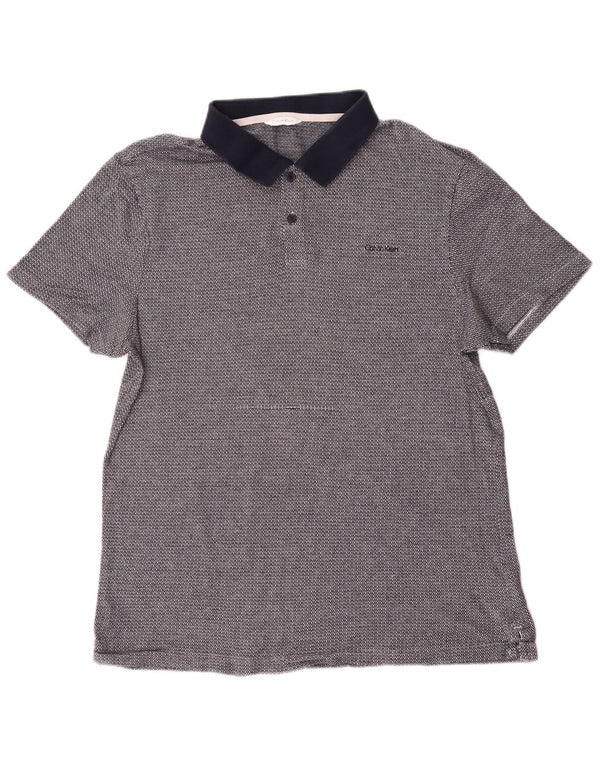 Calvin Klein Herre Kortærmet Polo Shirt Medium Navy Blue Flecked