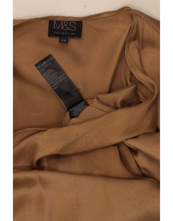 Marks & Spencer Dame Asymmetrisk Cardigan Top UK 24 4XL Beige Polyester