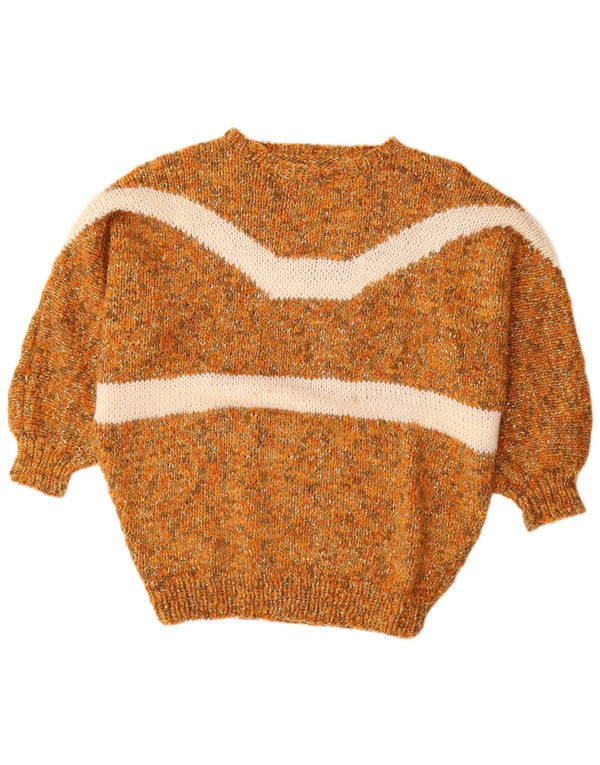 VINTAGE Dame sweater med rund hals i overstørrelse UK 18 XL Orange