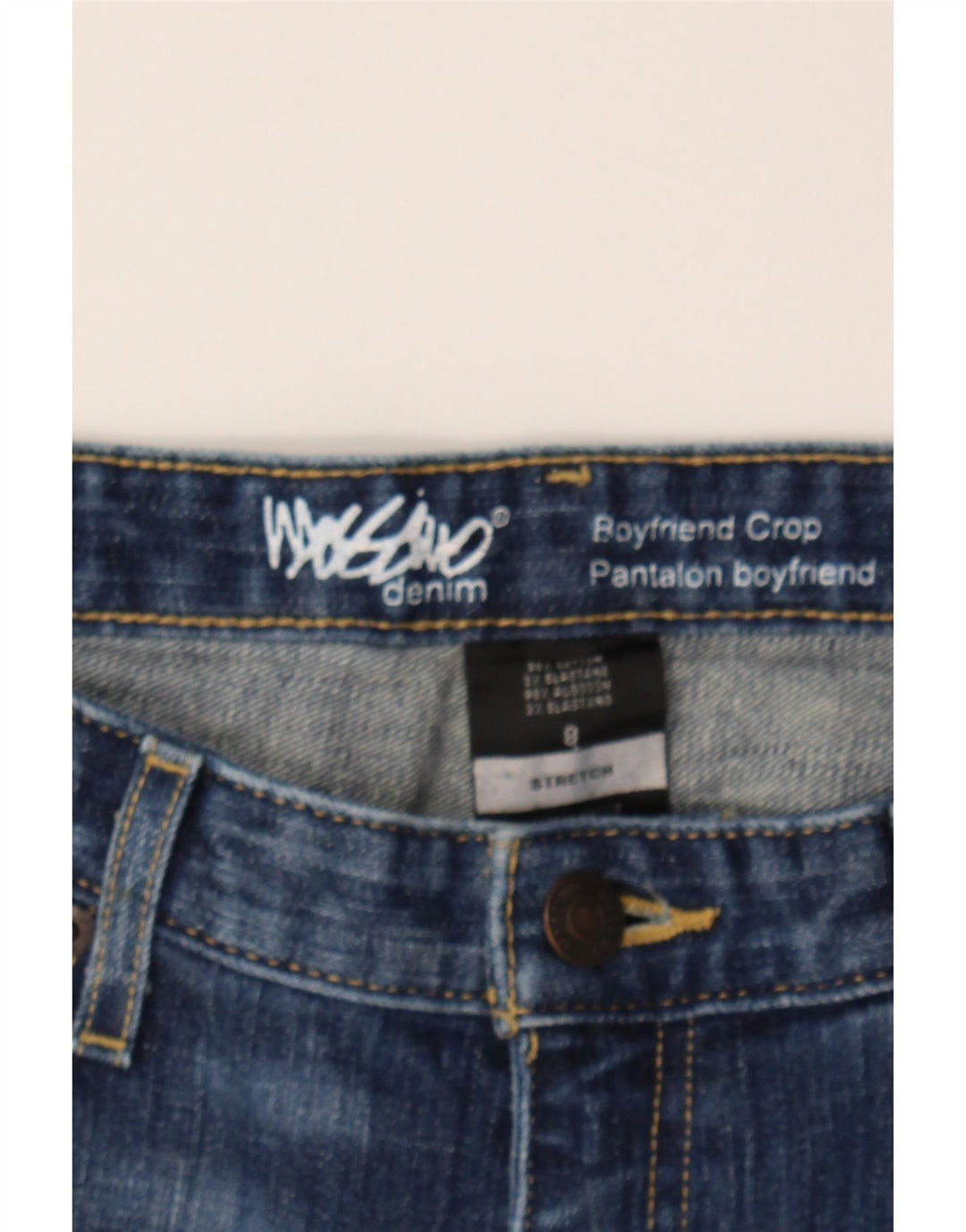 MOSSIMO Womens Boyfriend Cropped Jeans US 8 Medium W34 L28 Blue Cotton Vintage Mossimo and Second-Hand Mossimo from Messina Hembry 