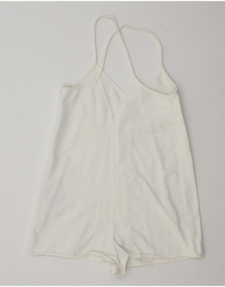 ZARA Playsuit til kvinder UK 10 Lille hvid bomuld