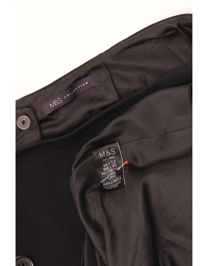 Marks & Spencer A-line nederdel til kvinder UK 12 Medium W30 Sort polyester