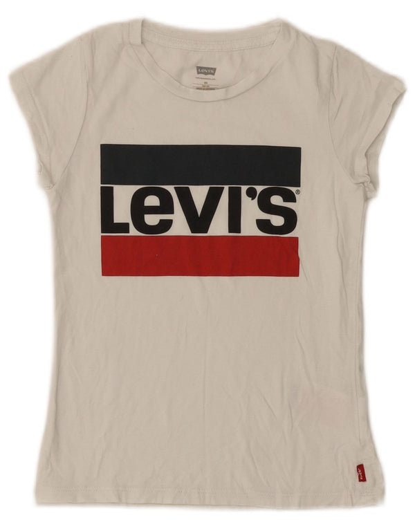 Levi's piger grafisk t-shirt top 7-8 år hvid bomuld