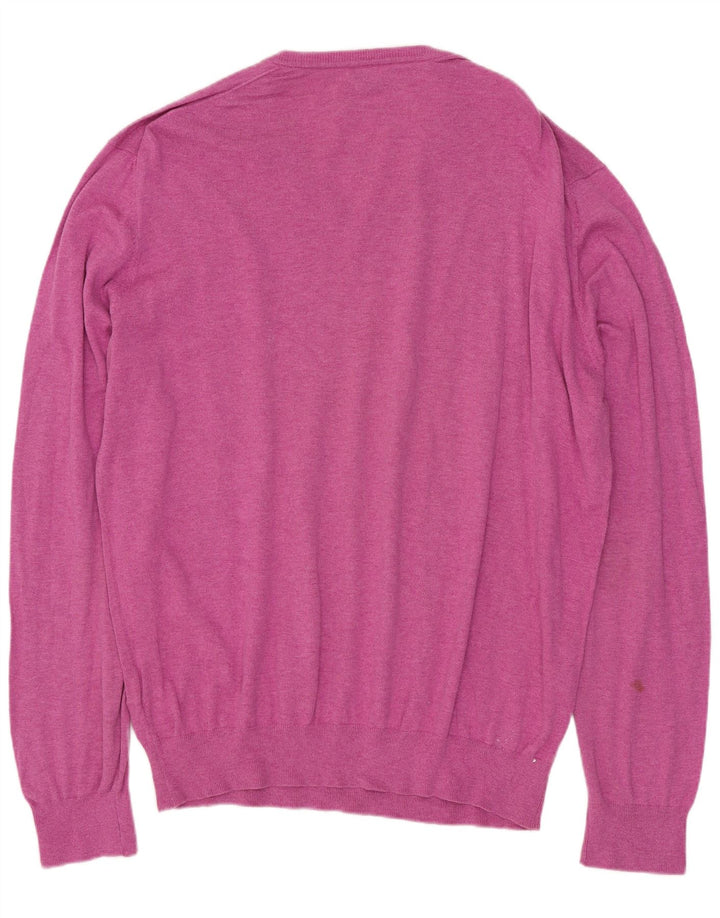 Massimo Dutti Dame V-hals sweater UK 18 XL Pink Bomuld