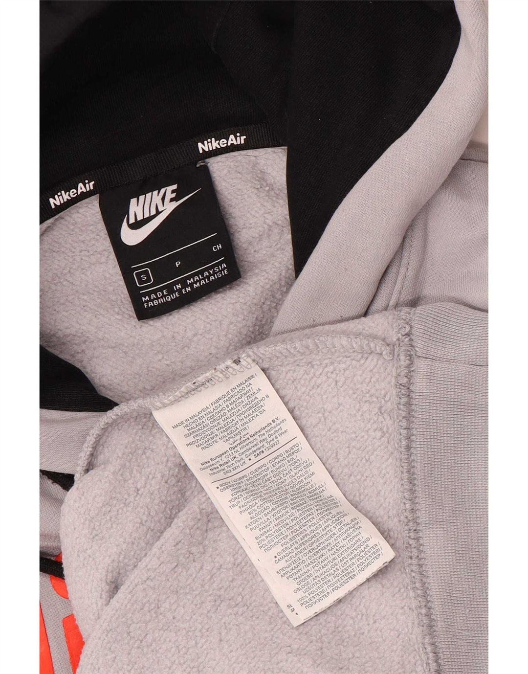 Nike grafisk hættetrøje til mænd, lille grå farveblok bomuld