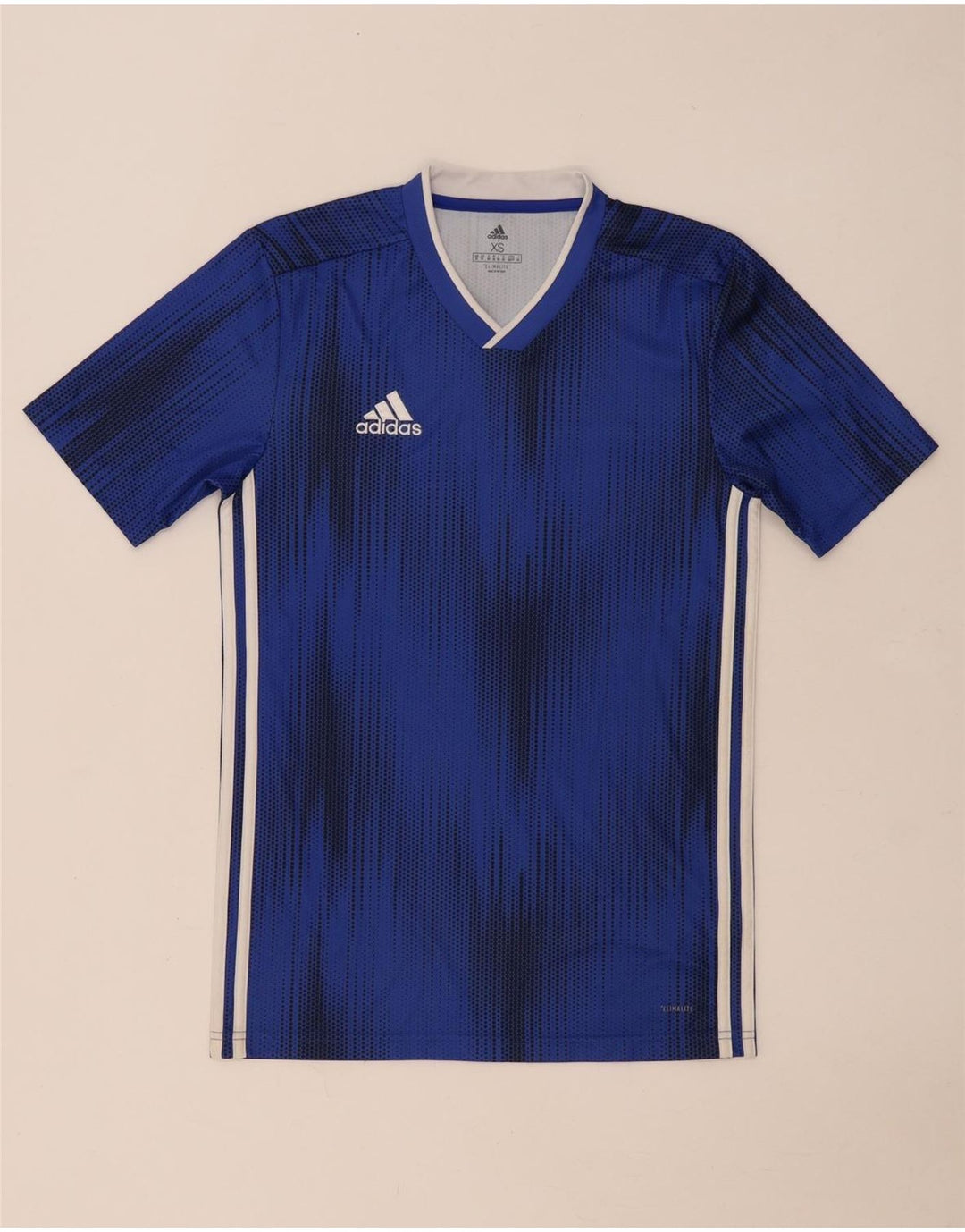 Adidas Herre Climalite T-Shirt Top XS Blå Geometrisk Polyester