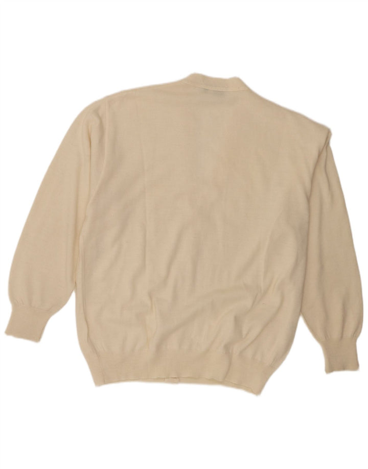Vintage herre cardigan sweater IT 50 Medium hvid uld