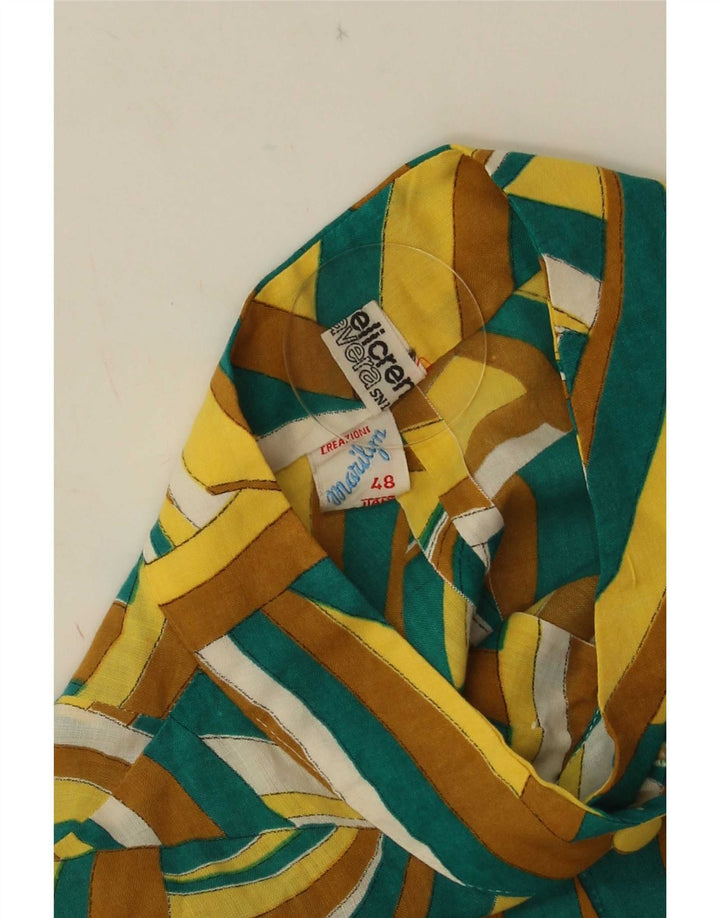 Vintage Dame Ærmeløs Skift Kjole IT 48 XL Flerfarvet Geometrisk