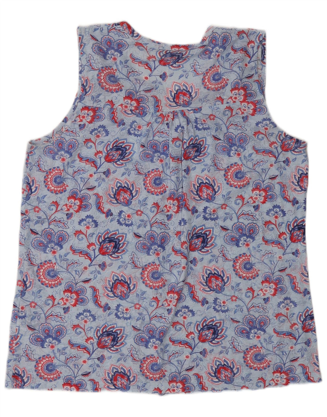 M&Co ærmeløs skjortebluse til kvinder UK 14 Stor blå blomstret polyester