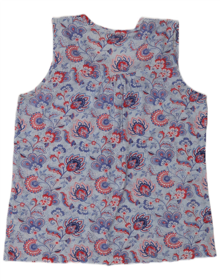 M&Co ærmeløs skjortebluse til kvinder UK 14 Stor blå blomstret polyester